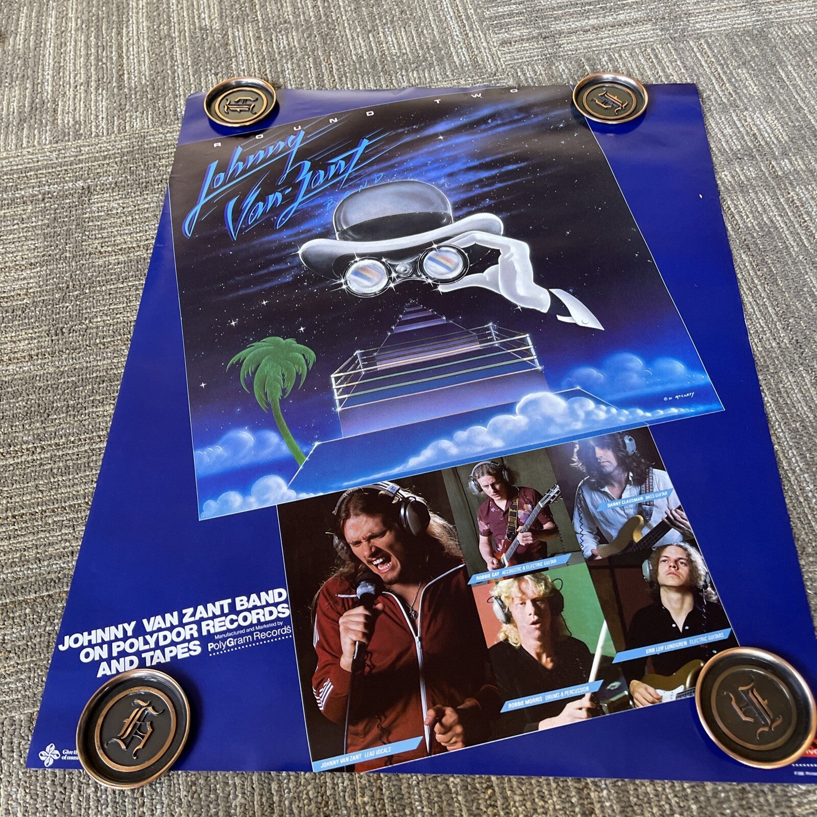 #152 1981 Record Store Promo POSTER Johnny VAN ZANT Band 22” X 28” Round Two5