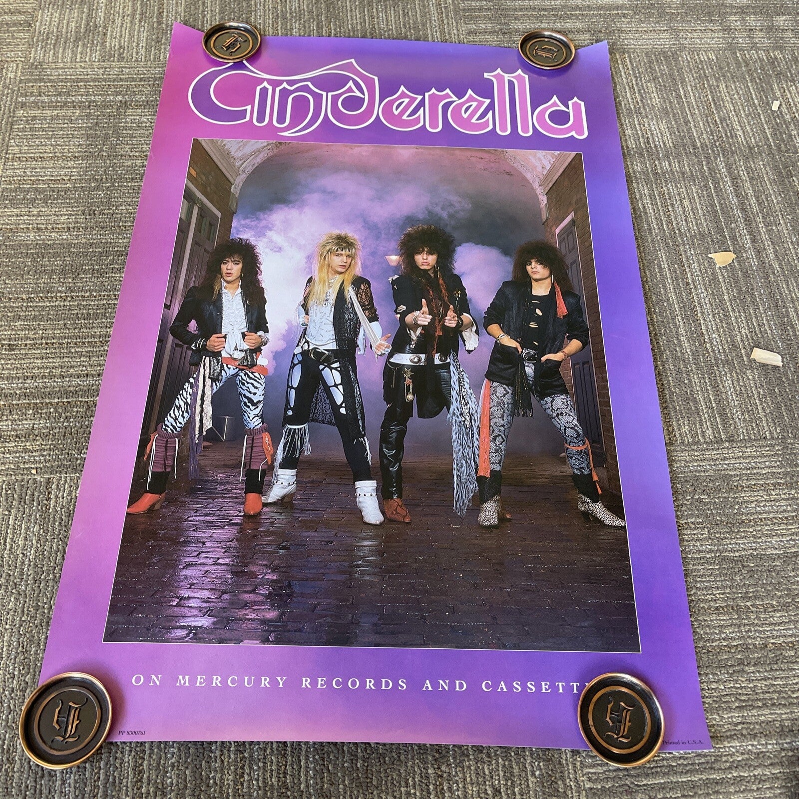 #158 1986 CINDERELLA  Rare Vintage Record Promo Poster 24” X 36”0