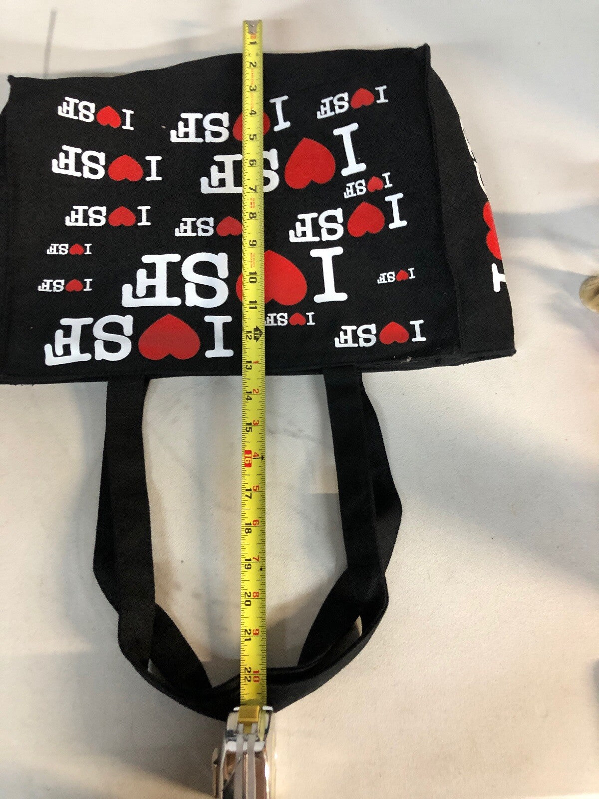 San Francisco Purse Handbag Makeup Tote Reusable Bag - Black, "I Love SF" Heart1