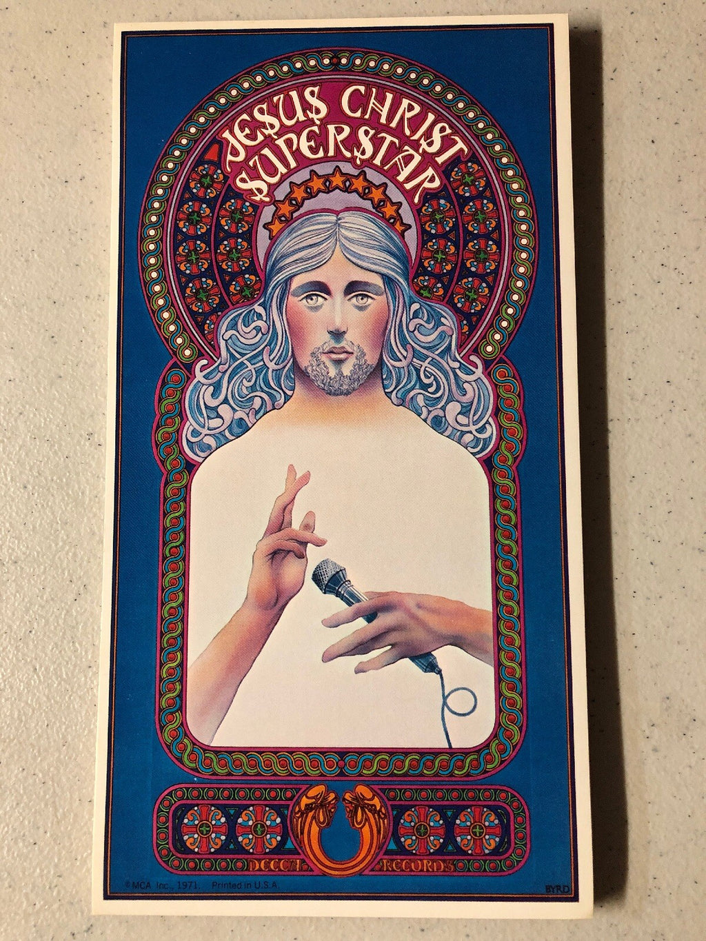 1st Printing 1971 Jesus Christ Superstar David Byrd Decca Postcard Sticker0