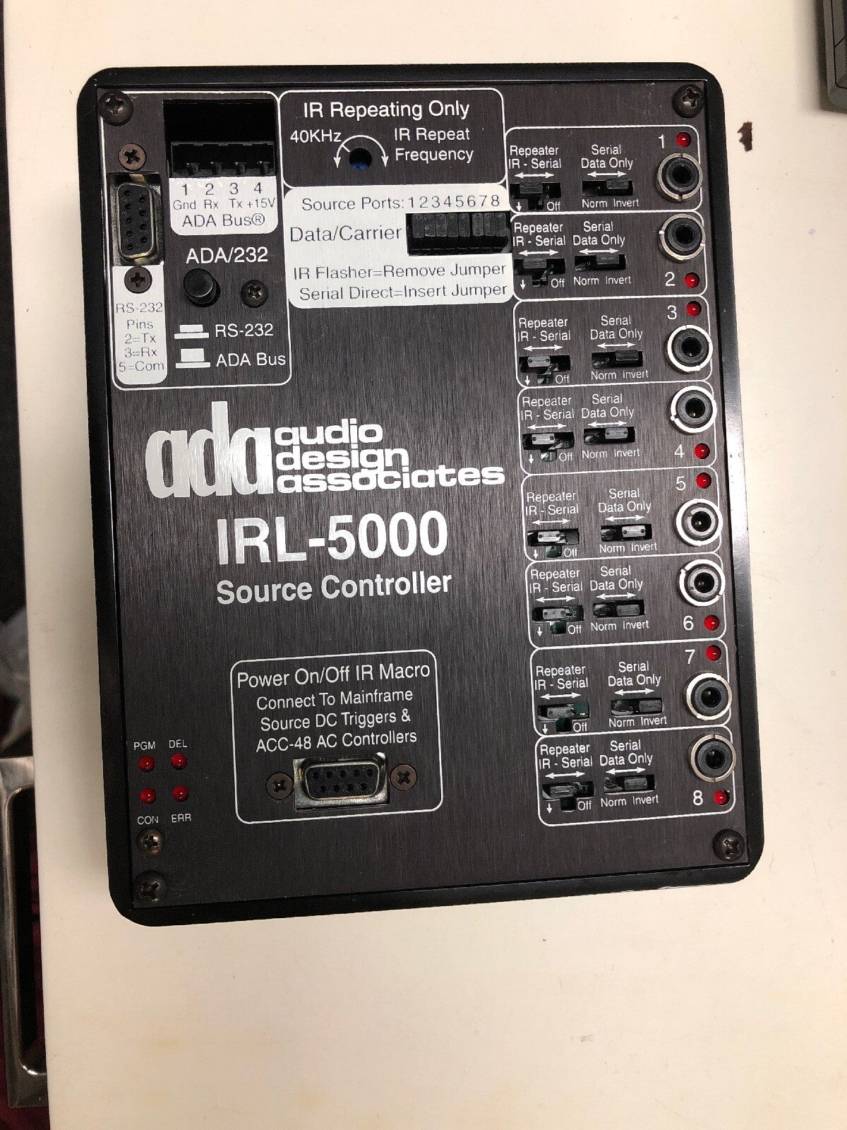 IRL-5000 Eight IR Source Controller Multi Room AV | ADA Audio Design Associates0