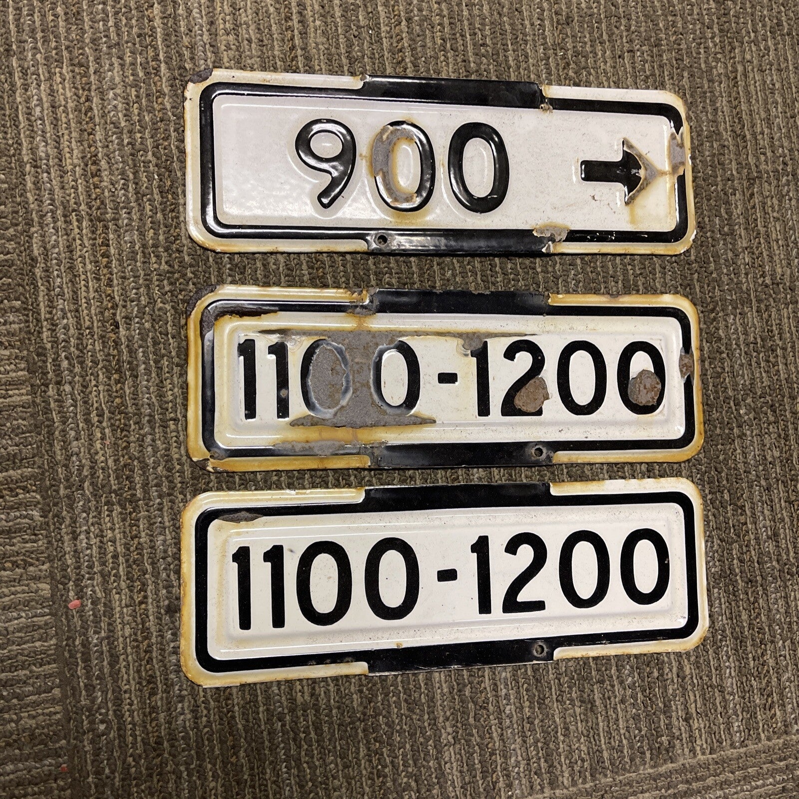 1950's San Francisco Vintage Porcelain Street Sign BLOCK NUMBERS Lot Of 30