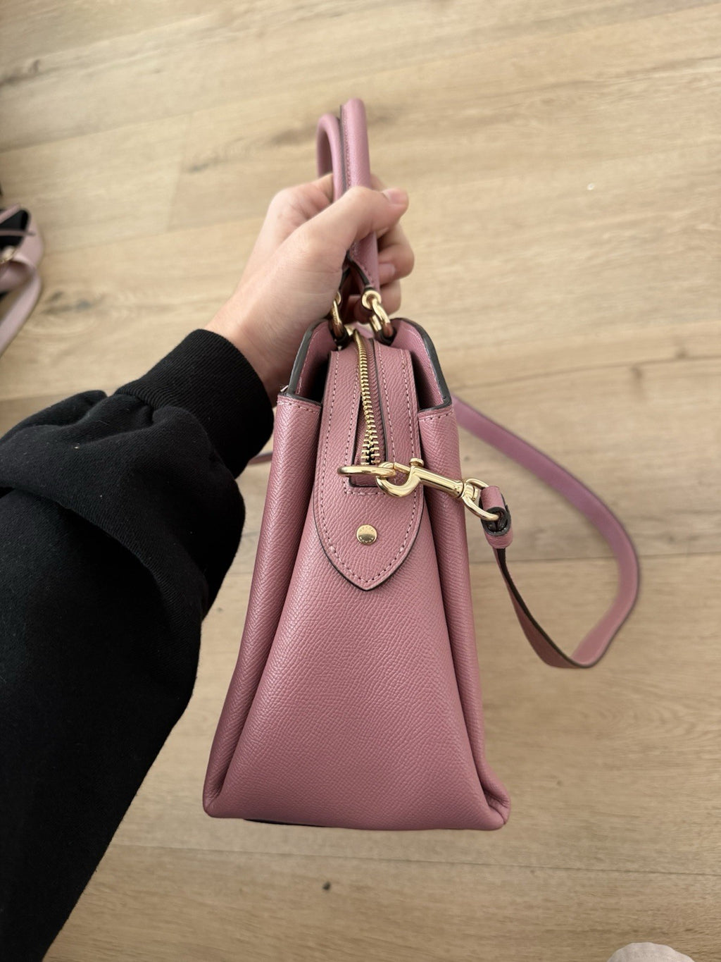 Coach Lillie Carryall Crossgrain Leather Bag Purse in Pink5