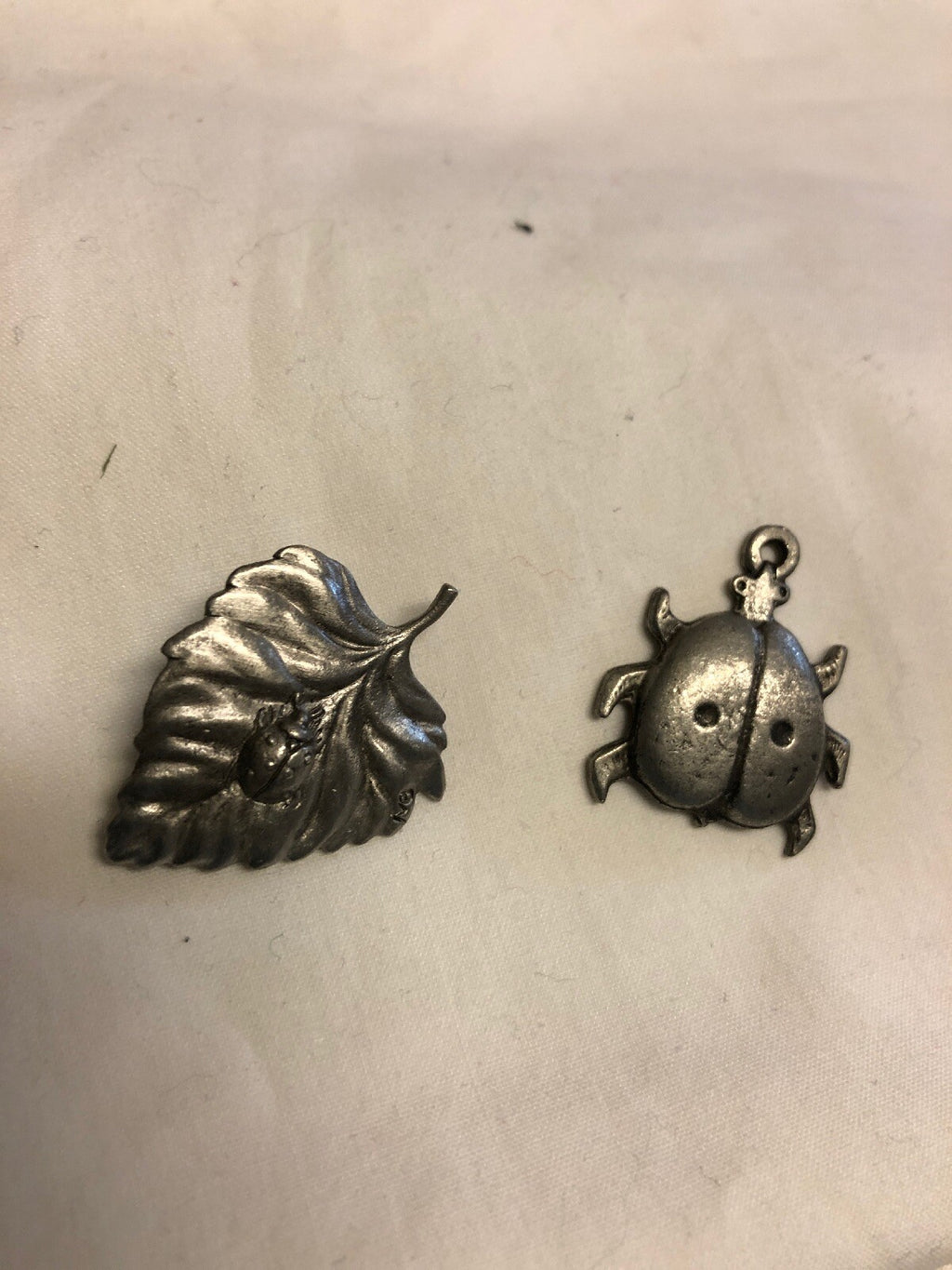 Ms. Dee Pewter Ladybug Charm And Unbranded Leaf Ladybug Pin Set Lot Of 20