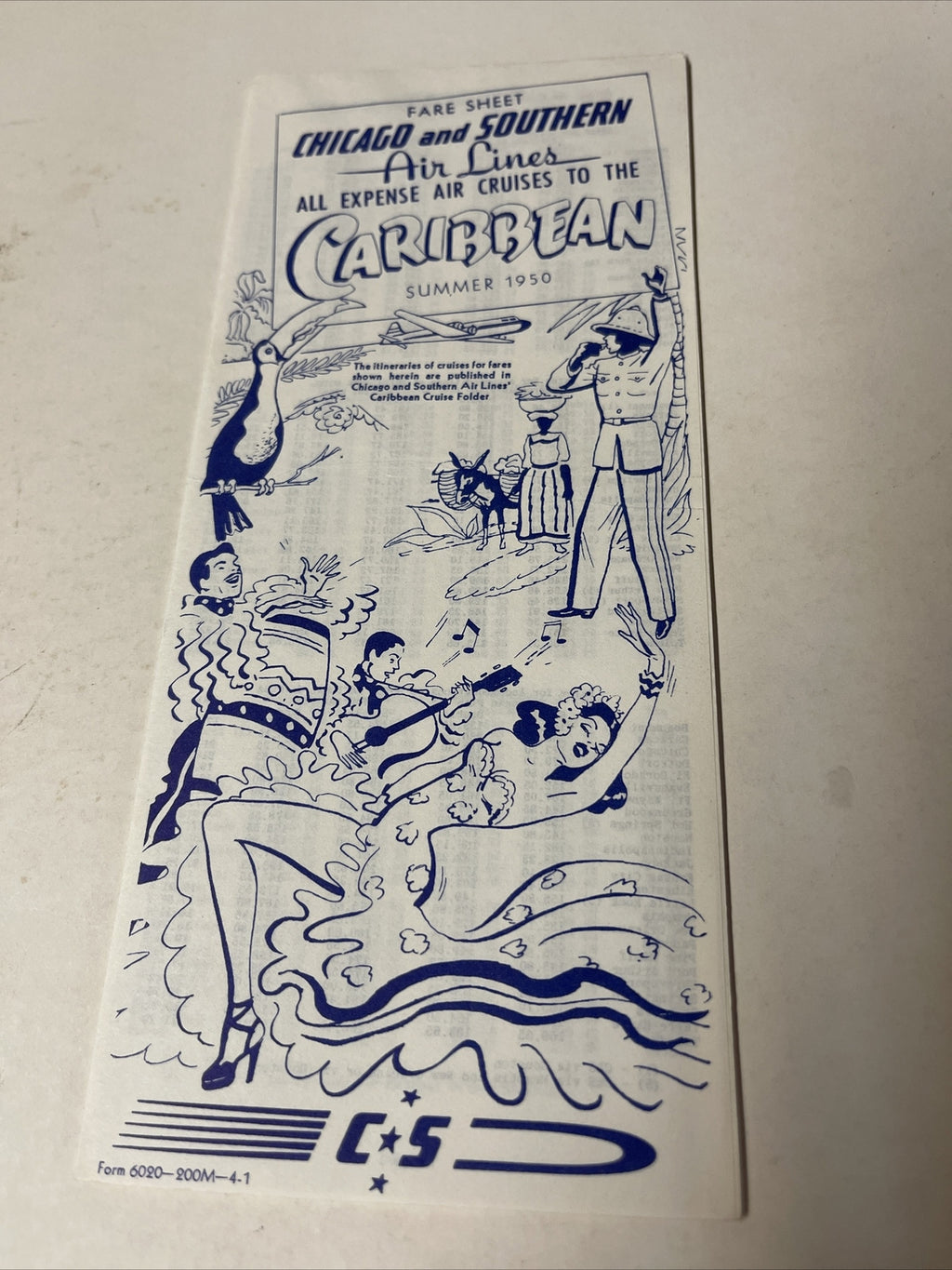 C&S Caribbean April 1950 AIRLINE TIMETABLE SCHEDULE Brochure flight cover0