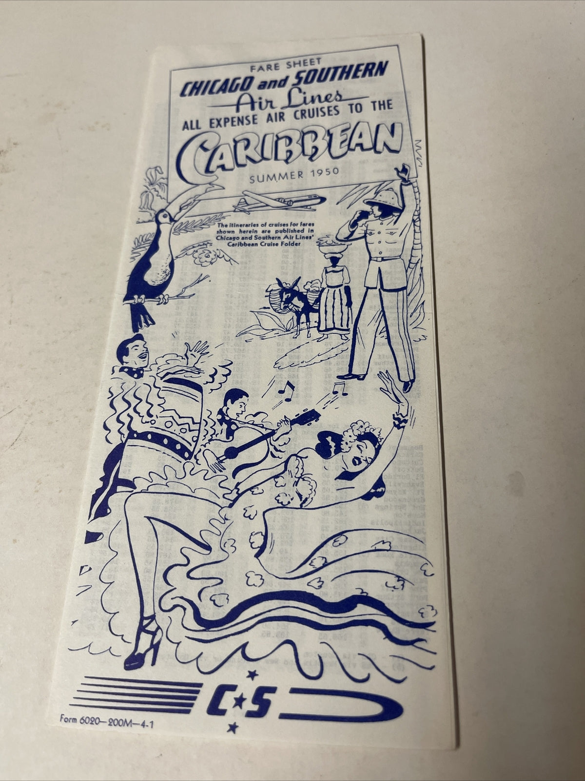C&S Caribbean April 1950 AIRLINE TIMETABLE SCHEDULE Brochure flight cover0