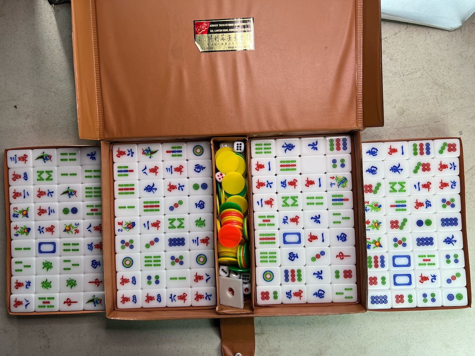 VINTAGE MAH JONGG SET 162 TILES with Travel  CASE , NICE Set , Mahjong0