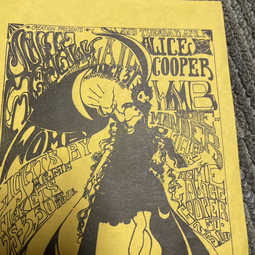 1969? Alice Cooper Womb Snail Straight Theater Era Concert Handbill2