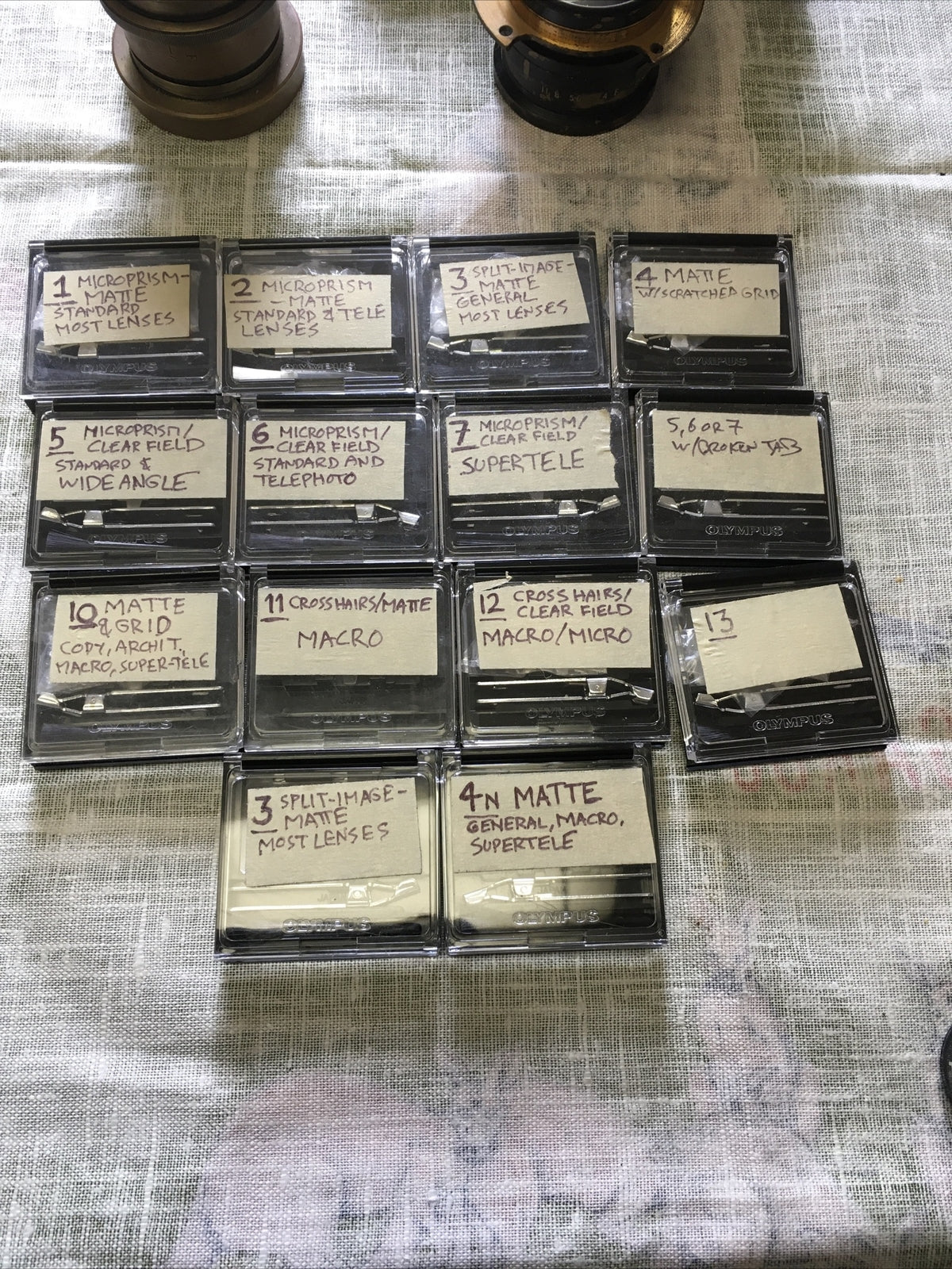 Olympus Focusing Screens Lot Of 14 OM System0