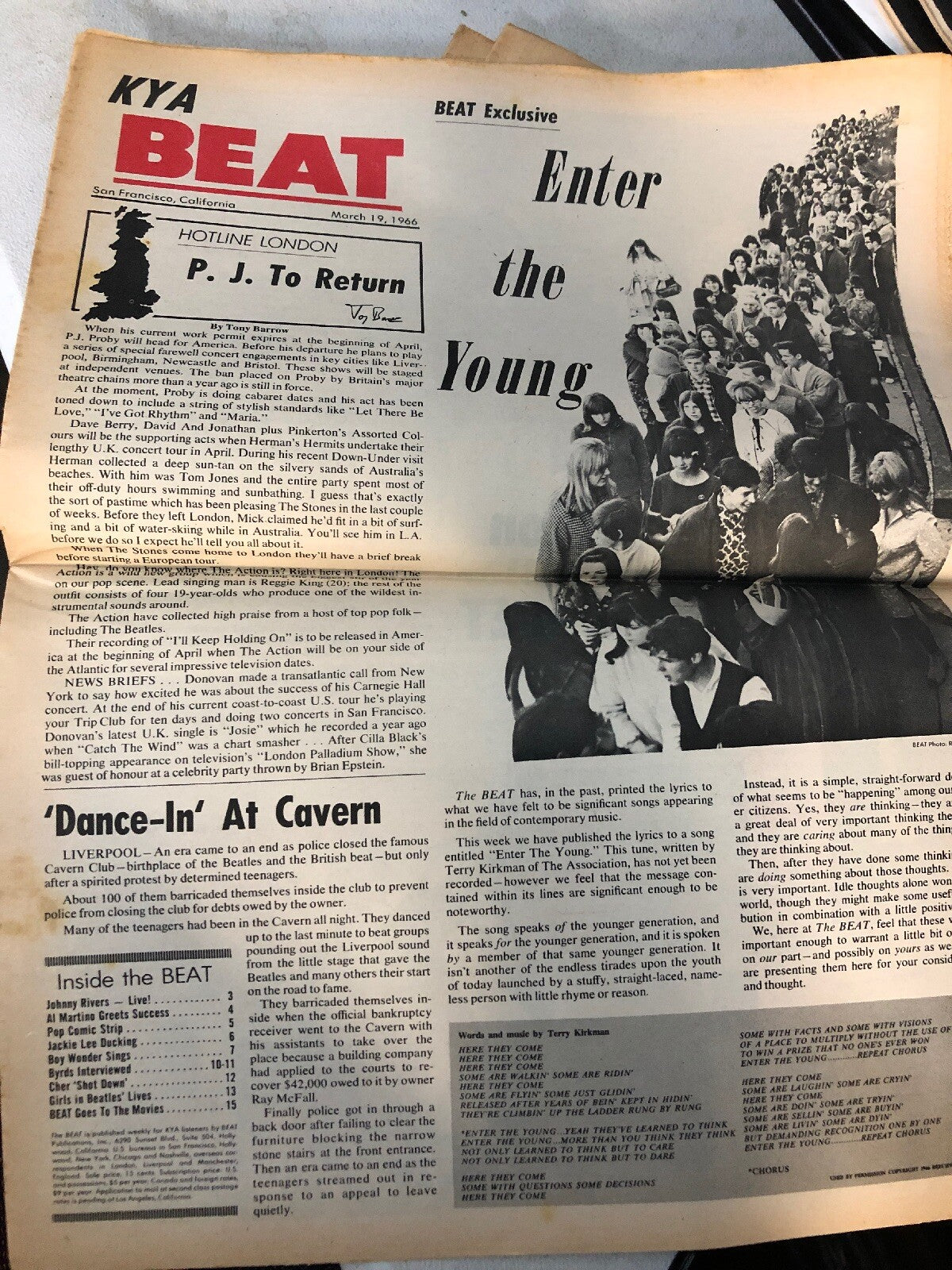 KYA Beat 1966 Teen Magazine vol.1 No. 34 Herb Alpert Rolling Stones ANIMALS CHER2