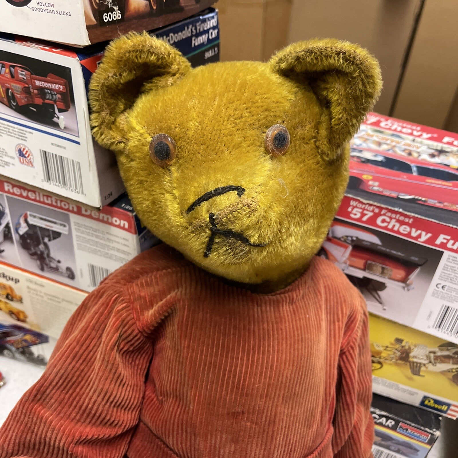 antique Early 24” Winnie The Pooh Bear teddy bear0