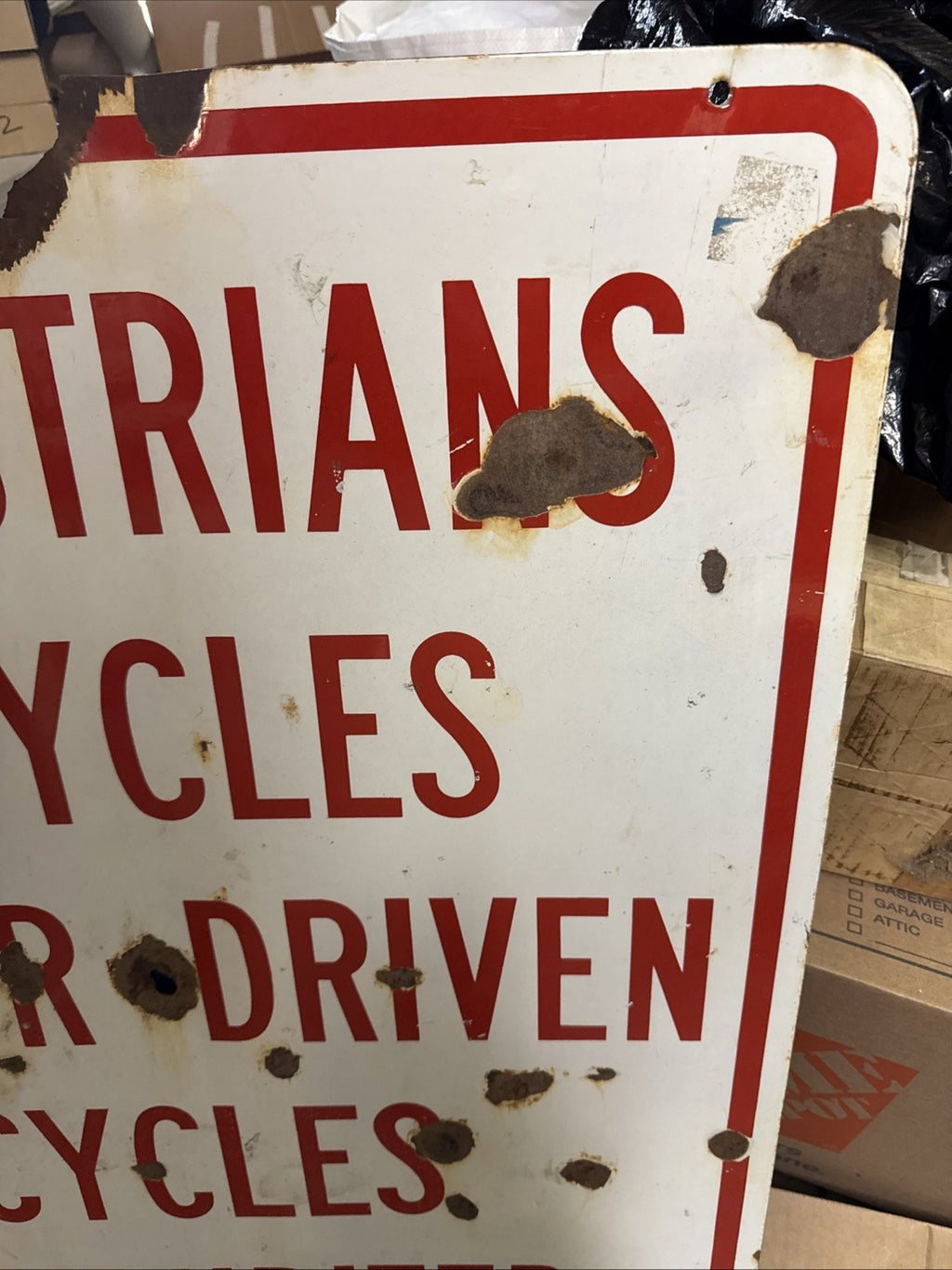 Original Calif Porcelain Freeway Sign  35” X 28” Bicycles Motor Driven Cycles2
