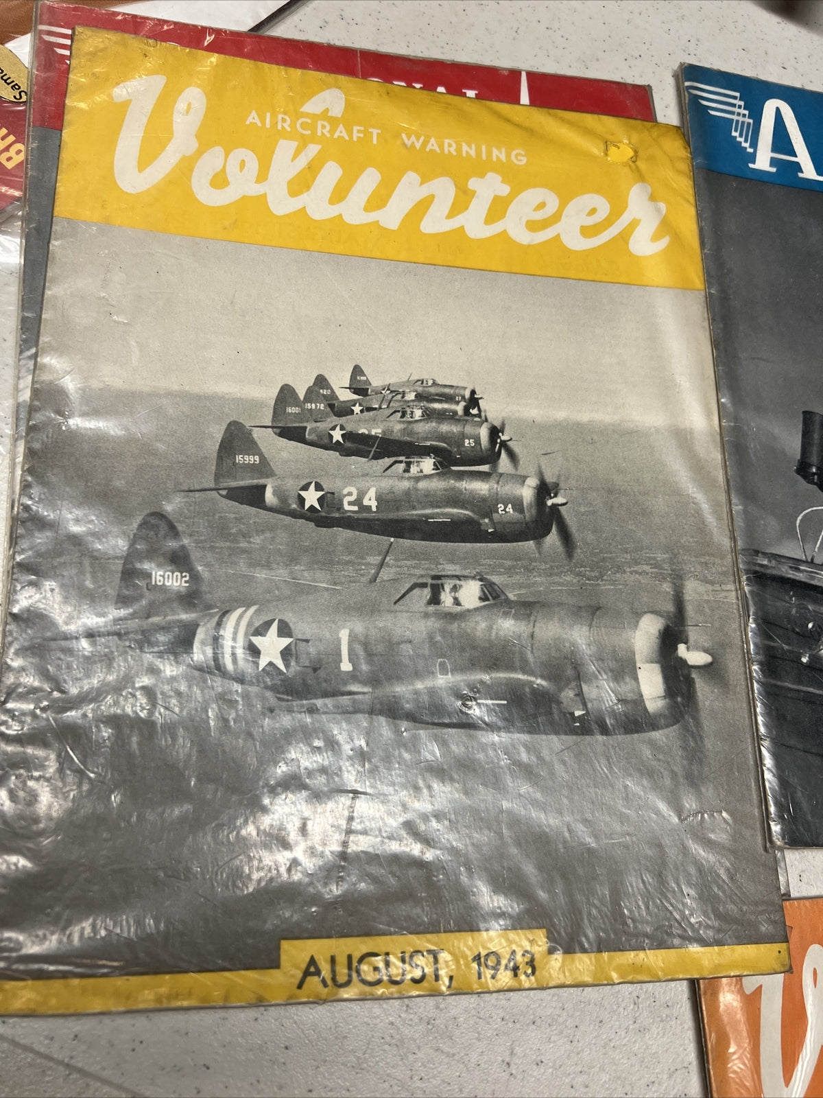 Vintage Lot 4 Aircraft Aeronautics Aircraft Warning Volunteer 1942-1943 Magazine3