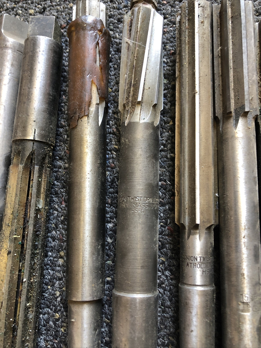 Vintage Lot Of 11 Drill Bits Union Twist Derby Line Etc2