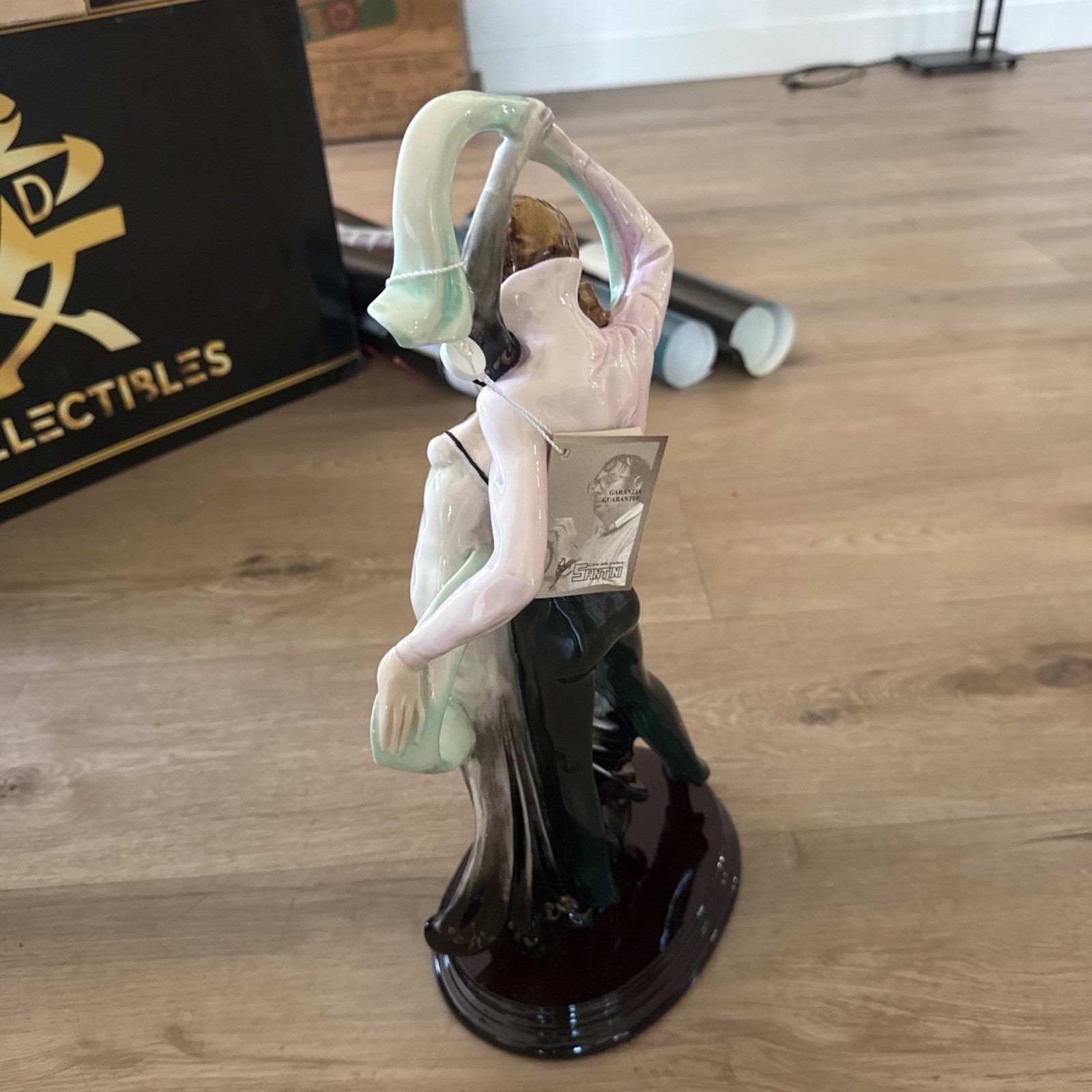 Vintage A. Santini Art Deco Tango Dancers Figurine Sculpture Made In Italy COA8
