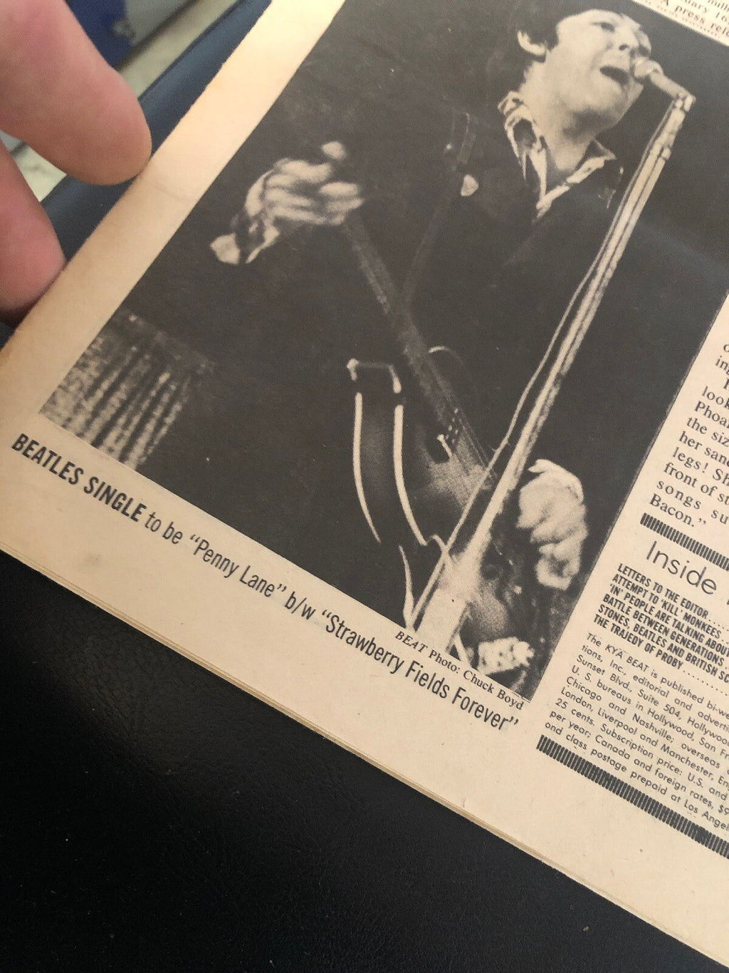ULTRA RARE 1967 BEATLES Joan Baez KYA Radio Station NEWSPAPER San Francisco4