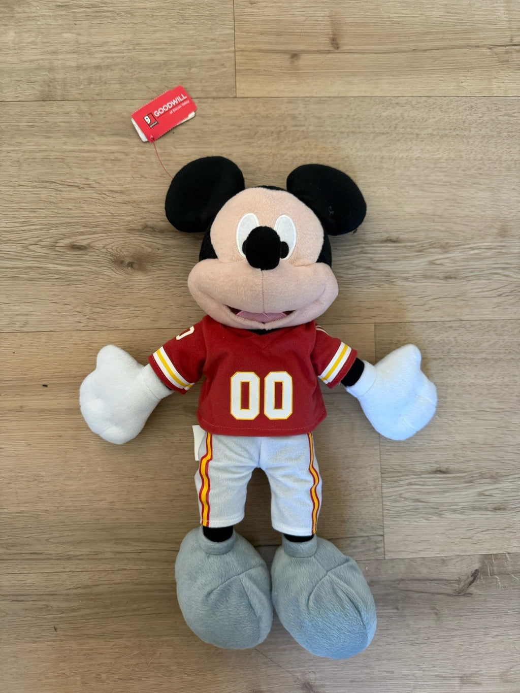 Disney Mickey Mouse NFL Football Kansas City Chiefs Plush Stuffed Animal Toy 16"0