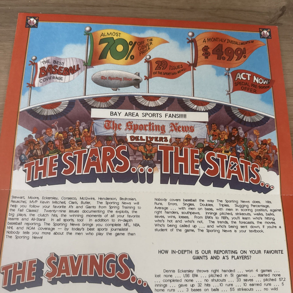 Vintage 1990 San Francisco Giants Spring Training Schedule Poster1