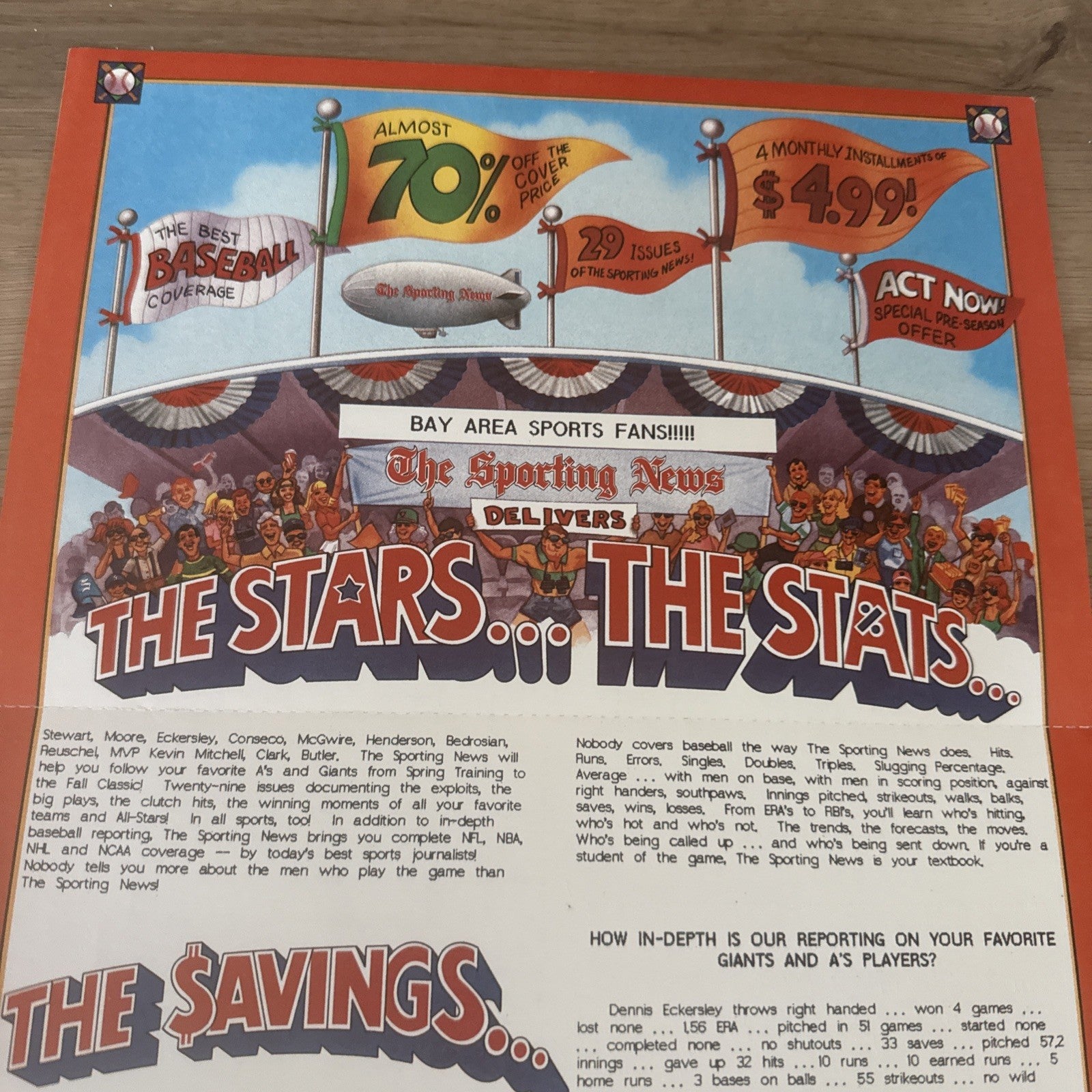 Vintage 1990 San Francisco Giants Spring Training Schedule Poster1