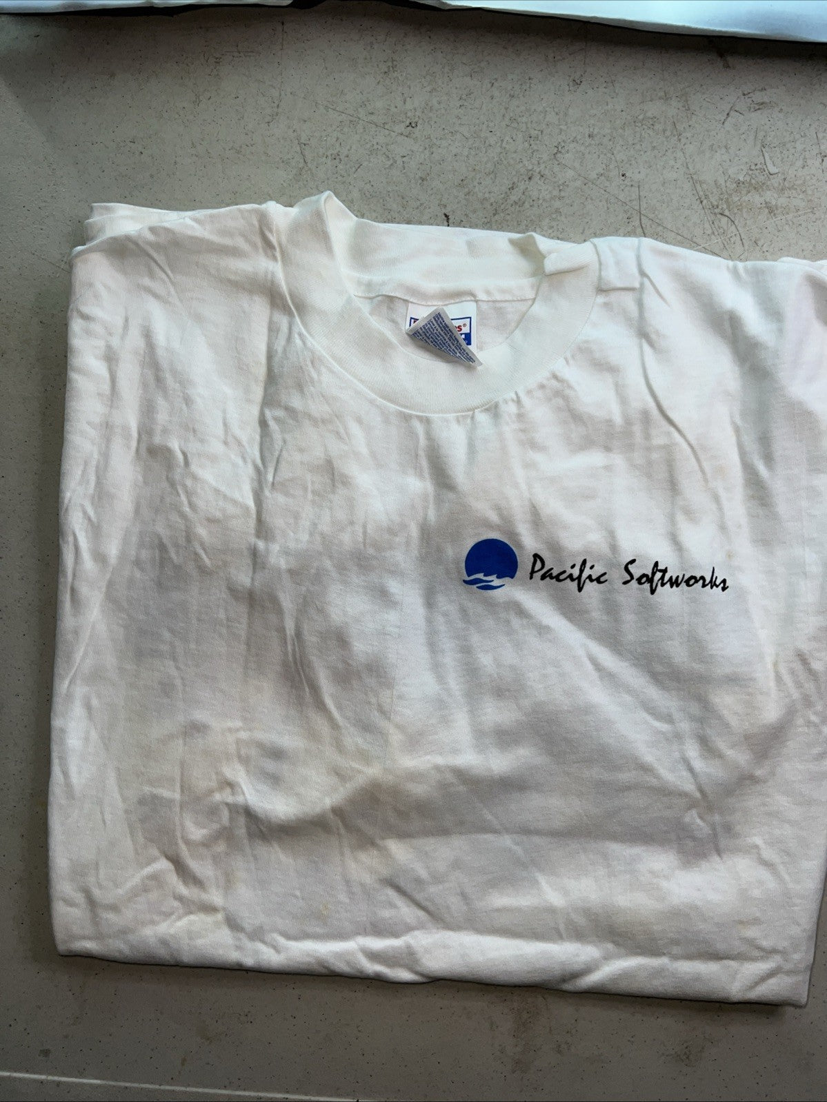 Vintage Pacific Softworks “Surf Shop” Tech T-Shirt XL Hanes USA Embedded SyS1