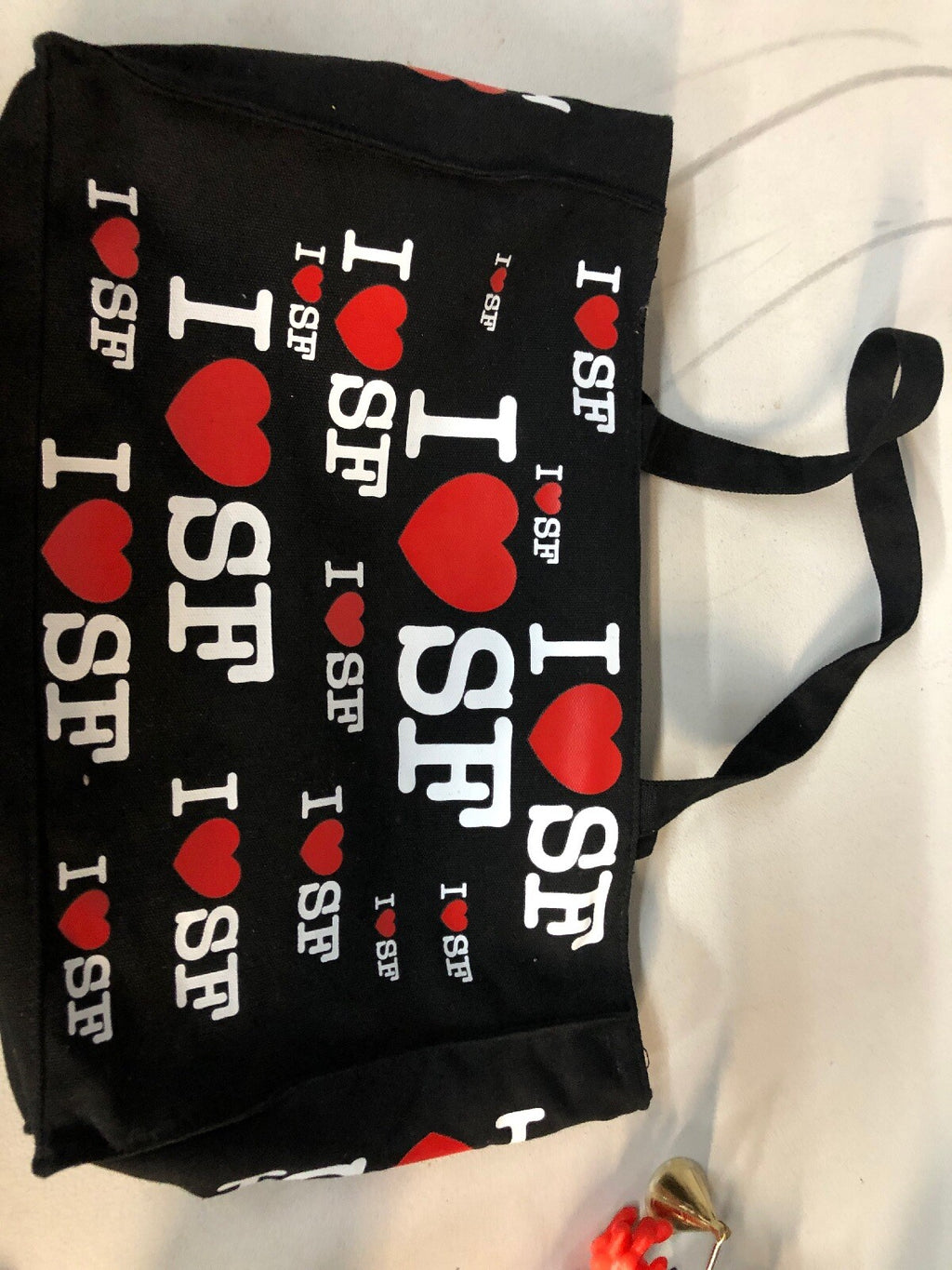 San Francisco Purse Handbag Tote Bag Grocery Bag - Black, "I Love SF"0