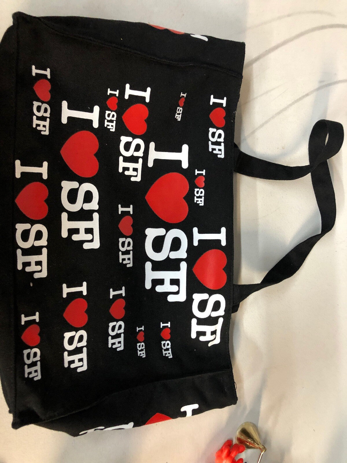 San Francisco Purse Handbag Tote Bag Grocery Bag - Black, "I Love SF"0