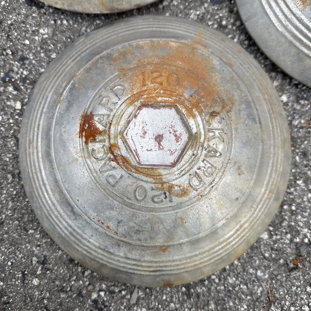 1937-39 model PACKARD 120 HUB CAP, Set of 3  10” diameter, hexagonal emblem7