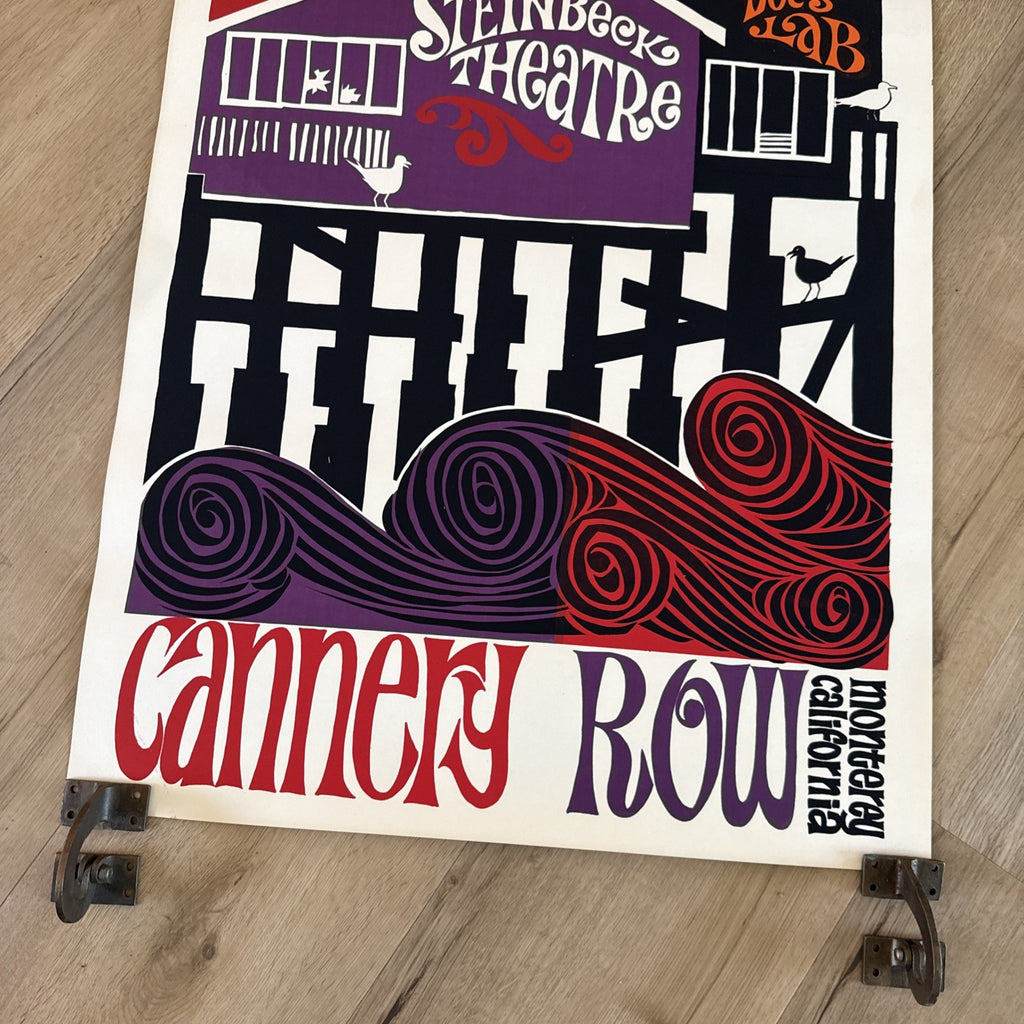 Vintage Cannery Row Monterey CA 1960s Style Psychedelic Poster Lithograph2