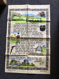 Vintage Pure Linen “A Tall Short Story Of Ireland” Made in Ireland 30”x19”0
