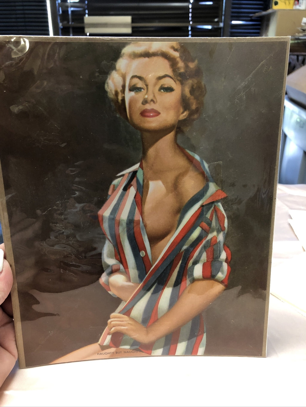 Vintage Haughty But Naughty Pin-up Art Print 10”x8”0