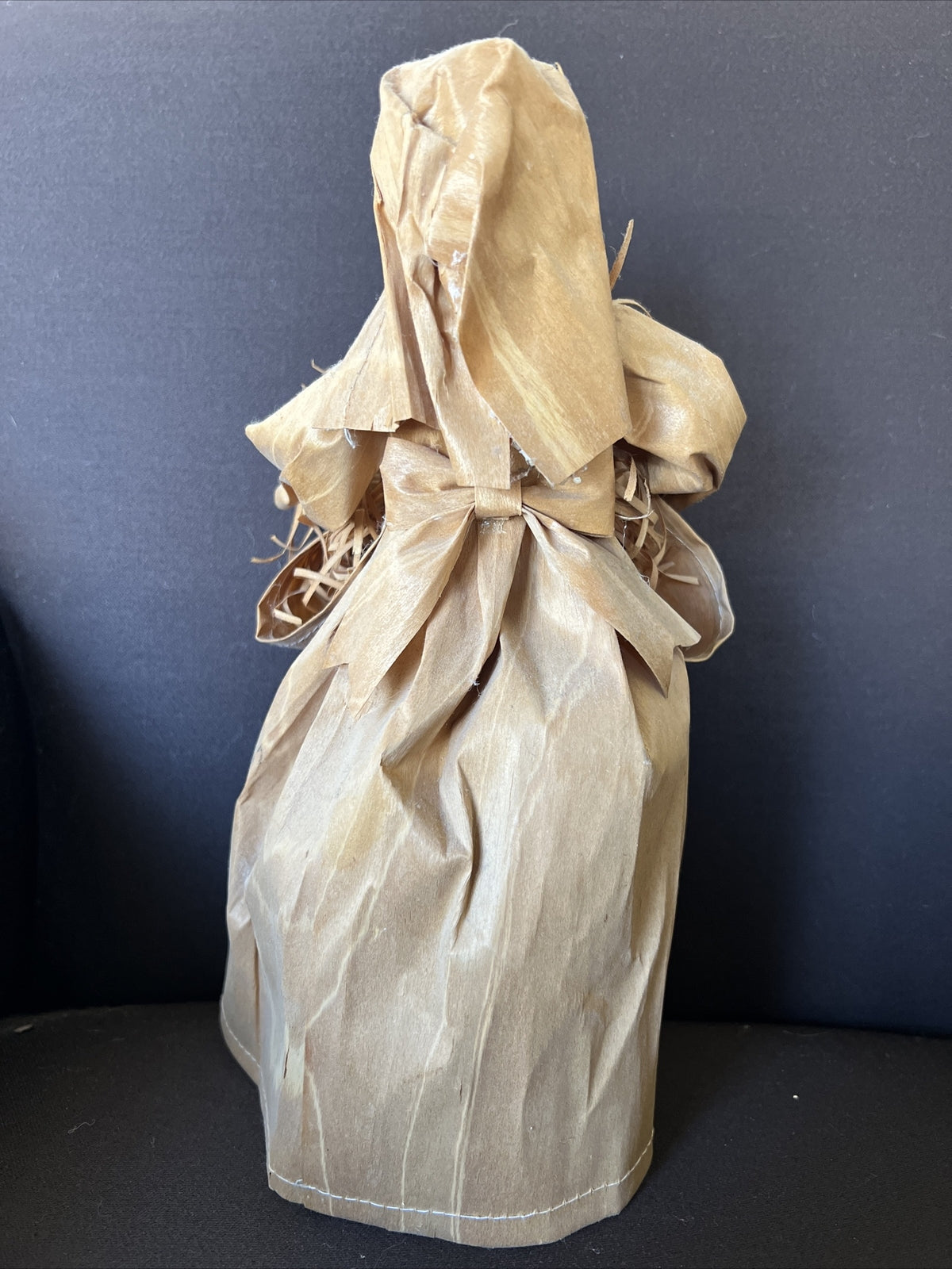 Vintage Handmade Straw Woven Leaf Doll 10”1