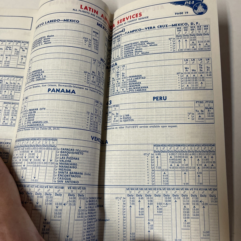 Pan American December 1952 AIRLINE TIMETABLE SCHEDULE Brochure flight Map4