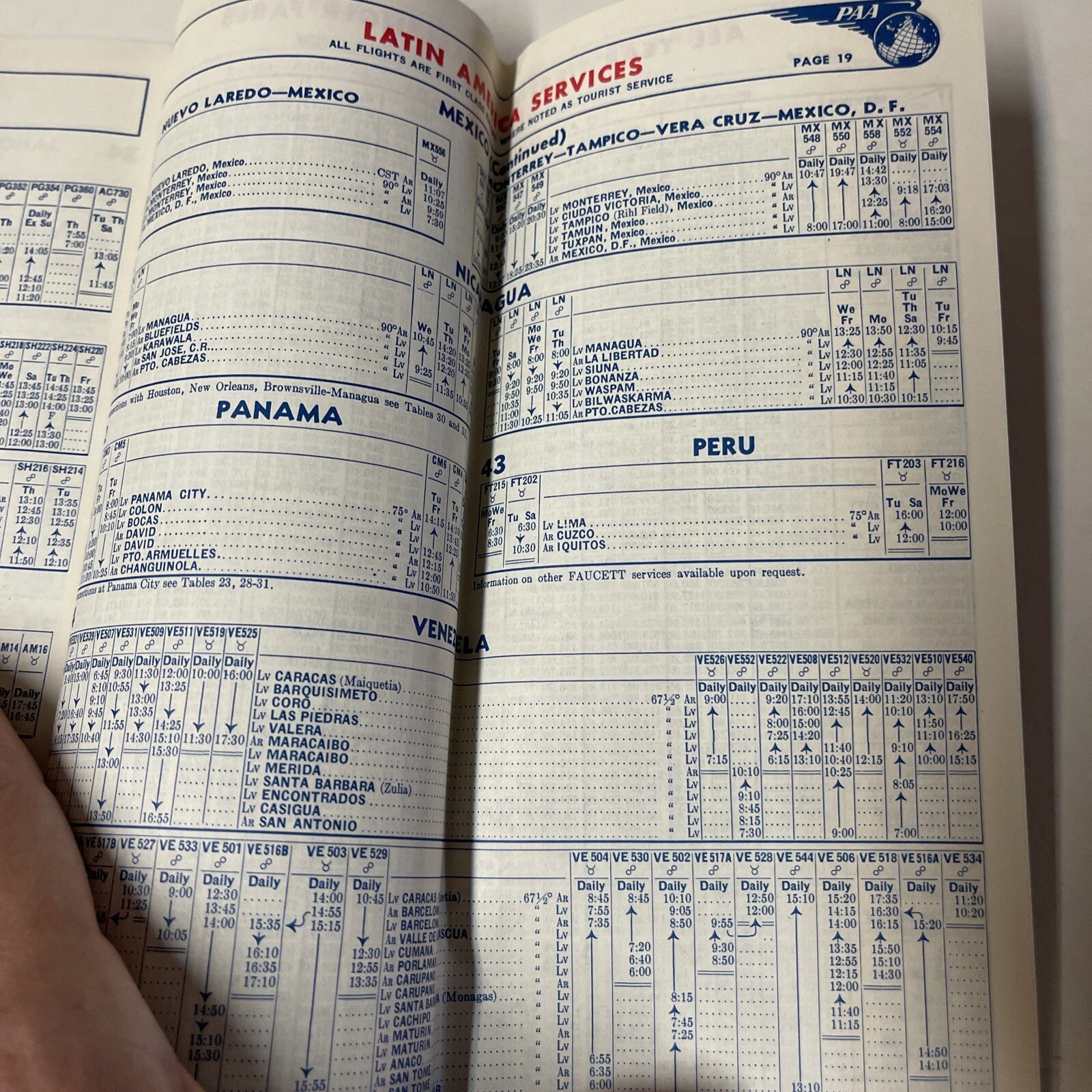 Pan American December 1952 AIRLINE TIMETABLE SCHEDULE Brochure flight Map4