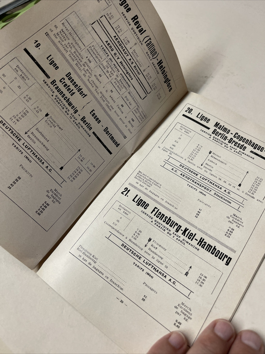 KLM Sabena Imperial Air Union 1926 AIRLINE TIMETABLE SCHEDULE Brochure flight7