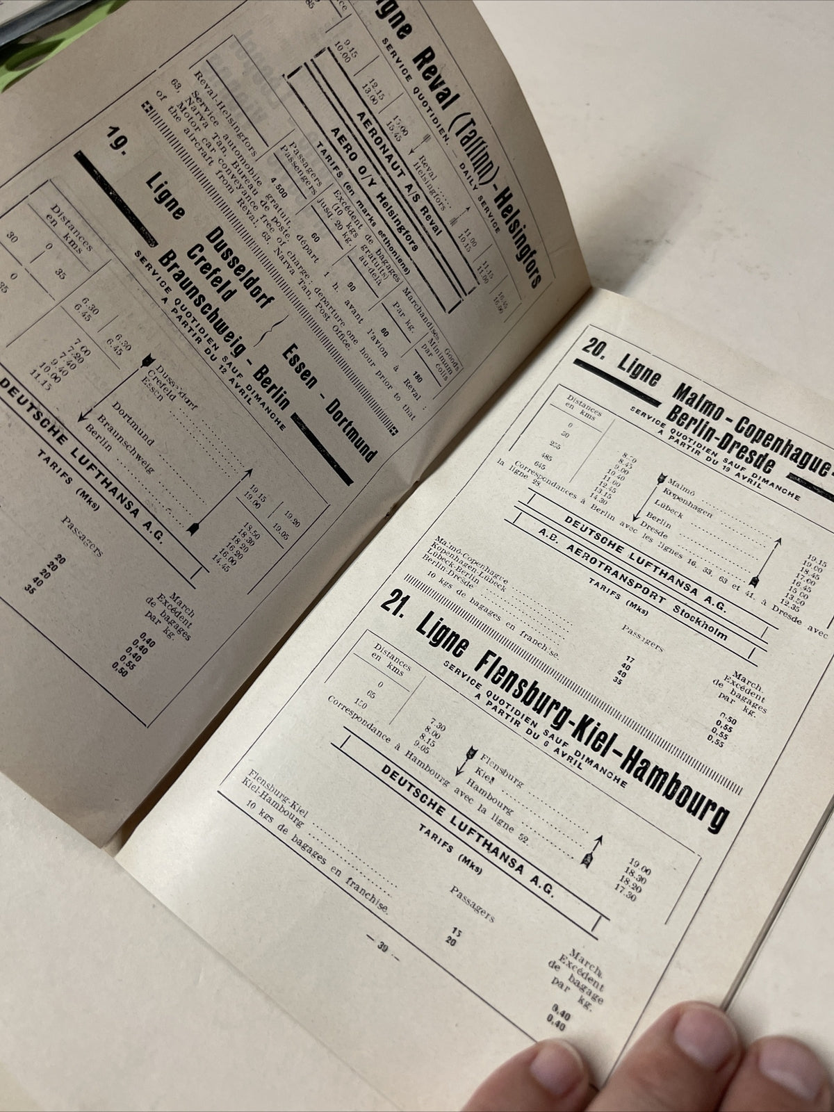 KLM Sabena Imperial Air Union 1926 AIRLINE TIMETABLE SCHEDULE Brochure flight7