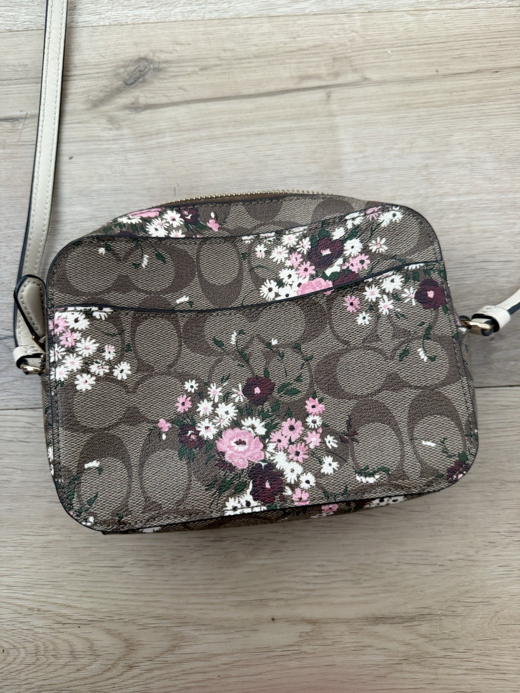 Coach Mini Signature Evergreen Flower Camera Bag IM/Khaki Multi2