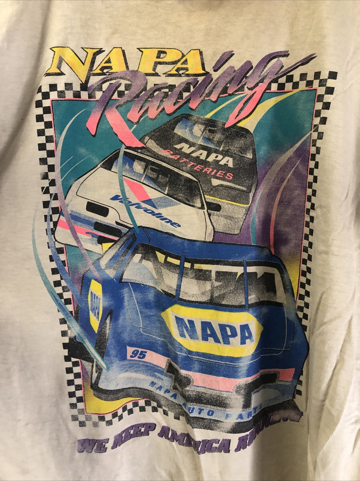 Vintage Nascar NAPA Racing Graphic T-Shirt “We Keep America Running” Size XL1