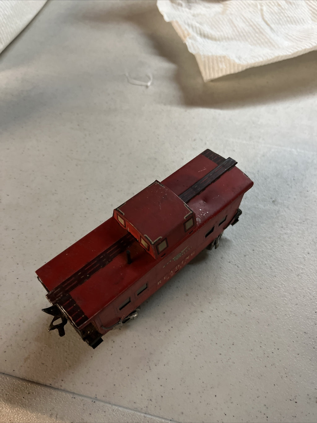 Vintage Marx Prewar Reading caboose #92812 Lionel 3653-34 Black Rubber Cattle7