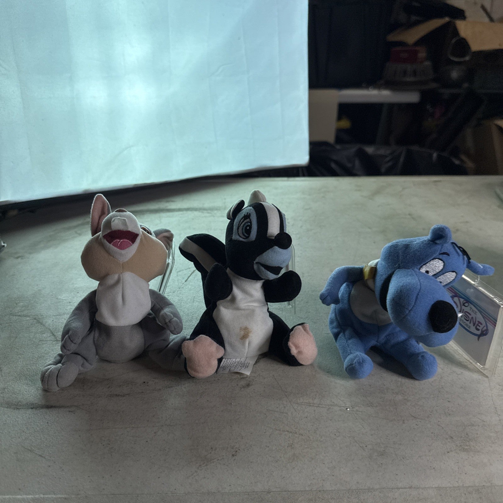 Disney Store 90s Mini bean bag plush character Flower Thumper Bambi 3 with tags0