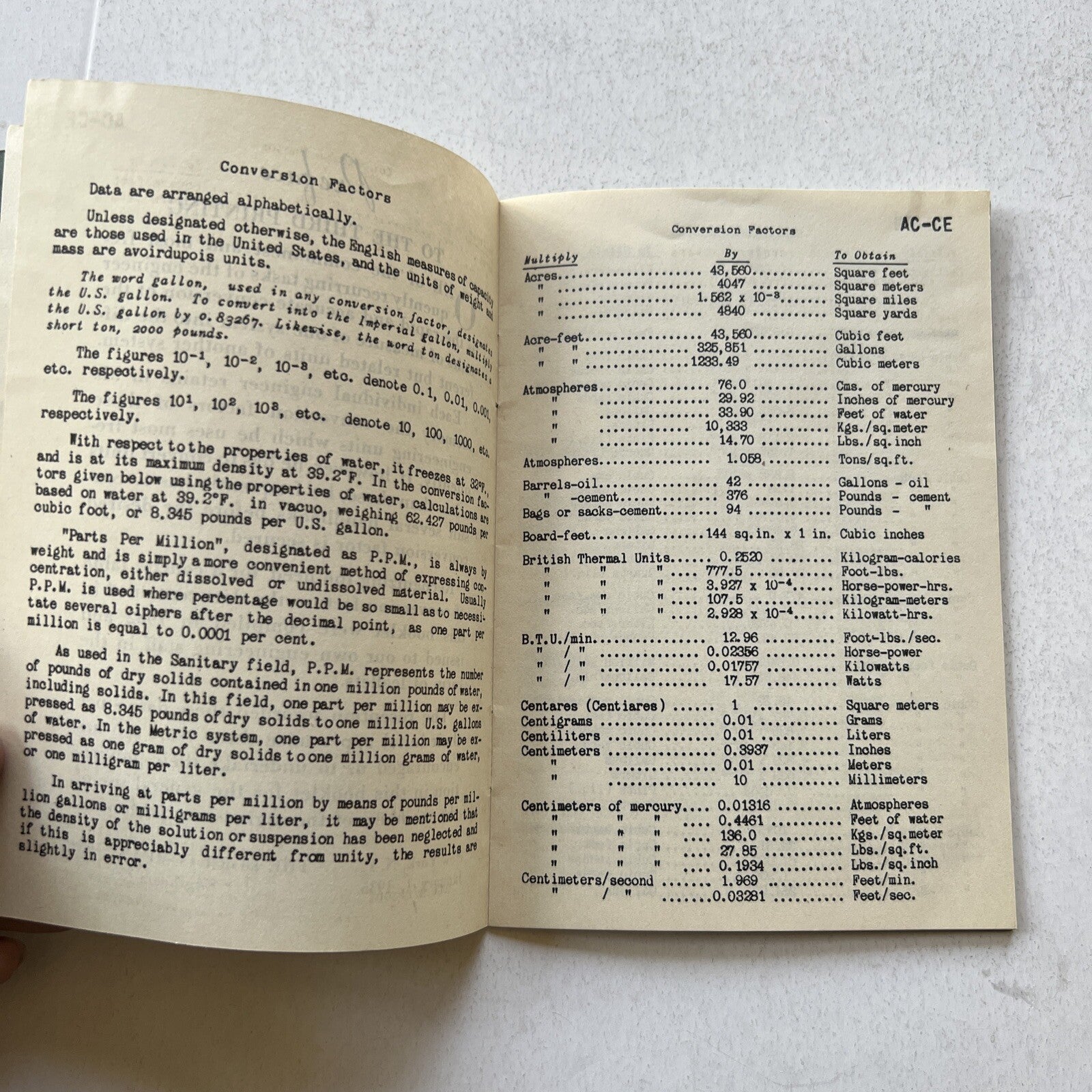 1935 Tables of Conversion Factors For Engineers Dorr Company Antique Booklet 4