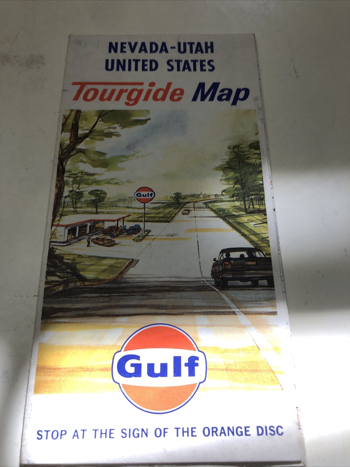 Vintage Map Memorabilia 1967 Nevada Utah United States Tourgide Map Gulf Hist1