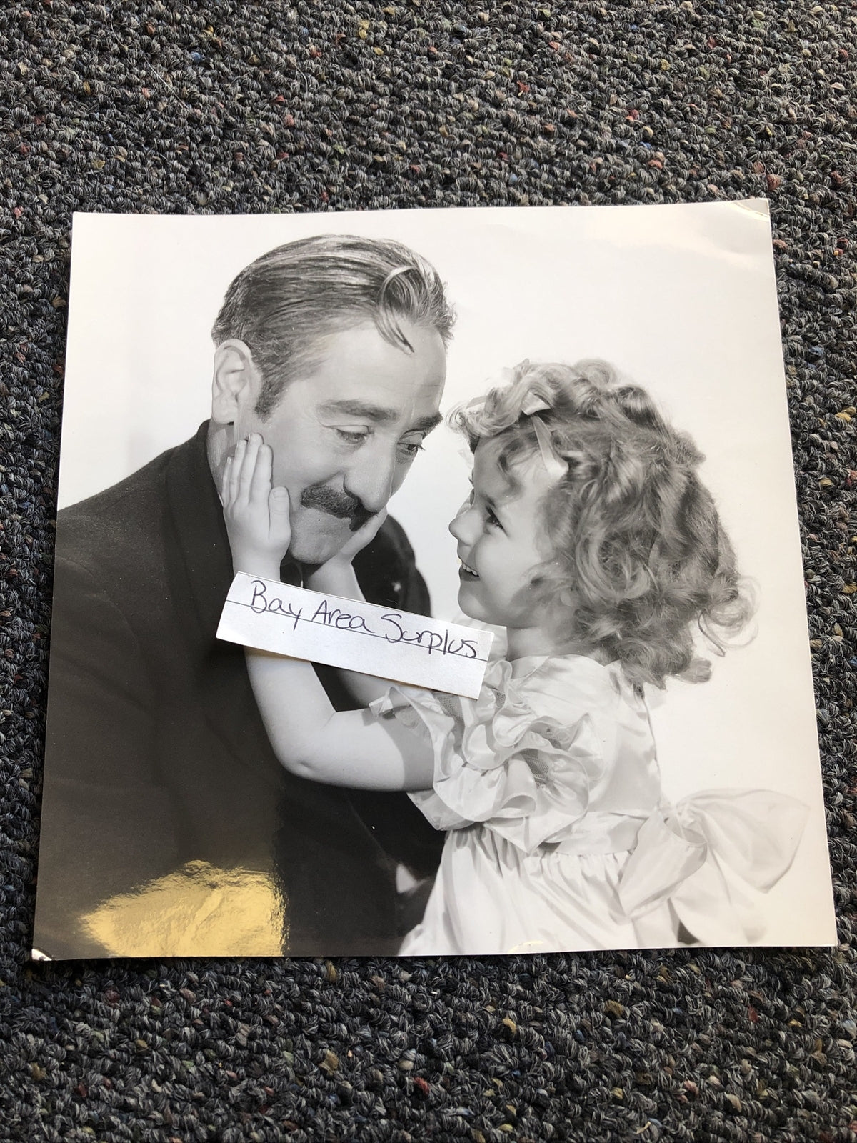 Rare Original Unpublished Early Photo Of Shirley Temple & Adolphe Menjou 7”x7”0