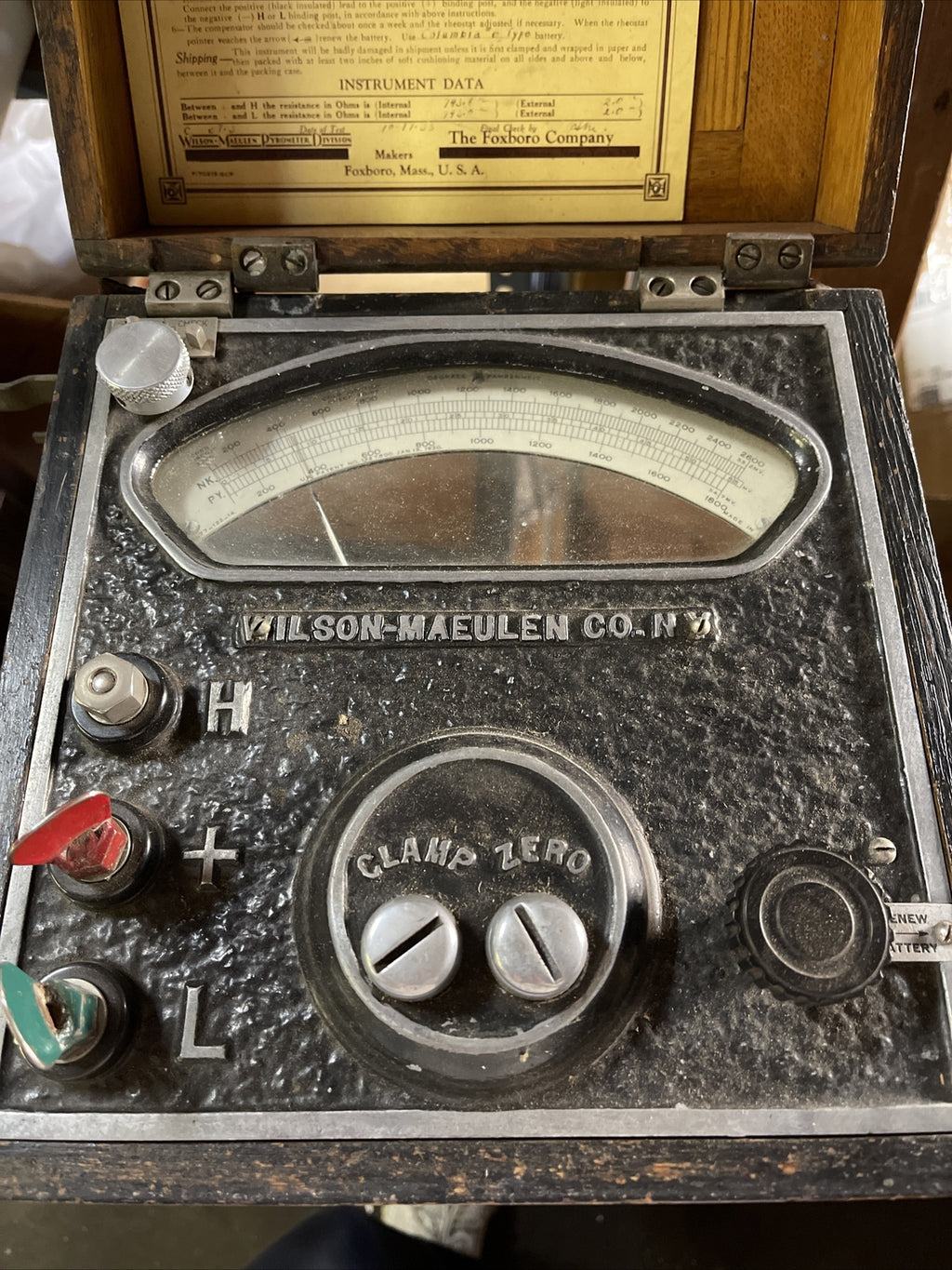 Antique portable Pyrometer indicator With Original Case Wilson maeulen Co. NY0