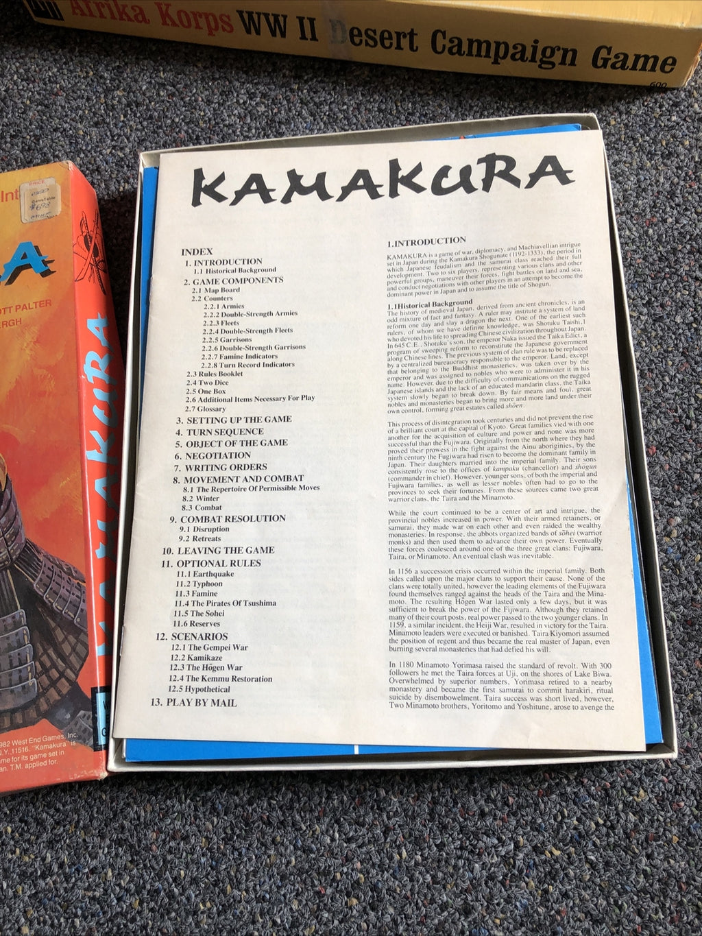 Kamakura A Game Of War, Diplomacy And Machiavellian West End Games Inc Unpun2