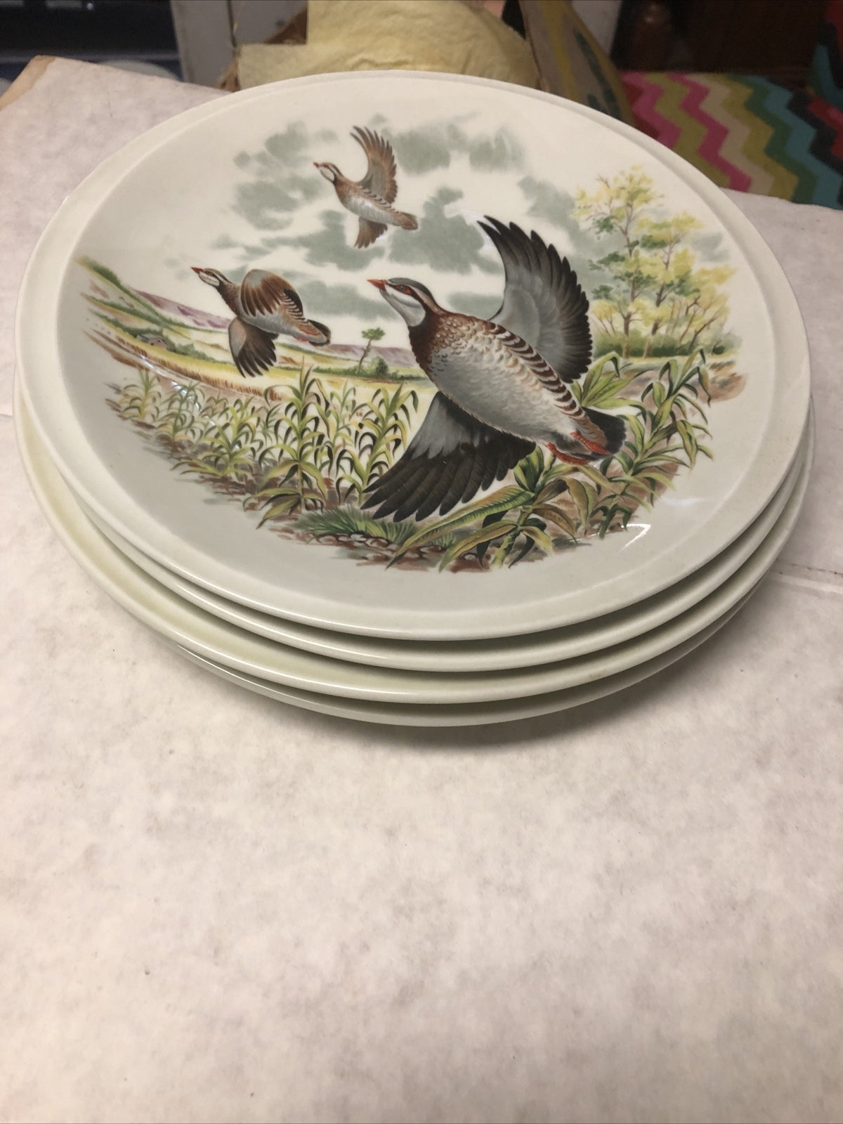 Lot Of 4 PORCELAINE DE SOLOGNE Plates Two 9” & Two 10”2