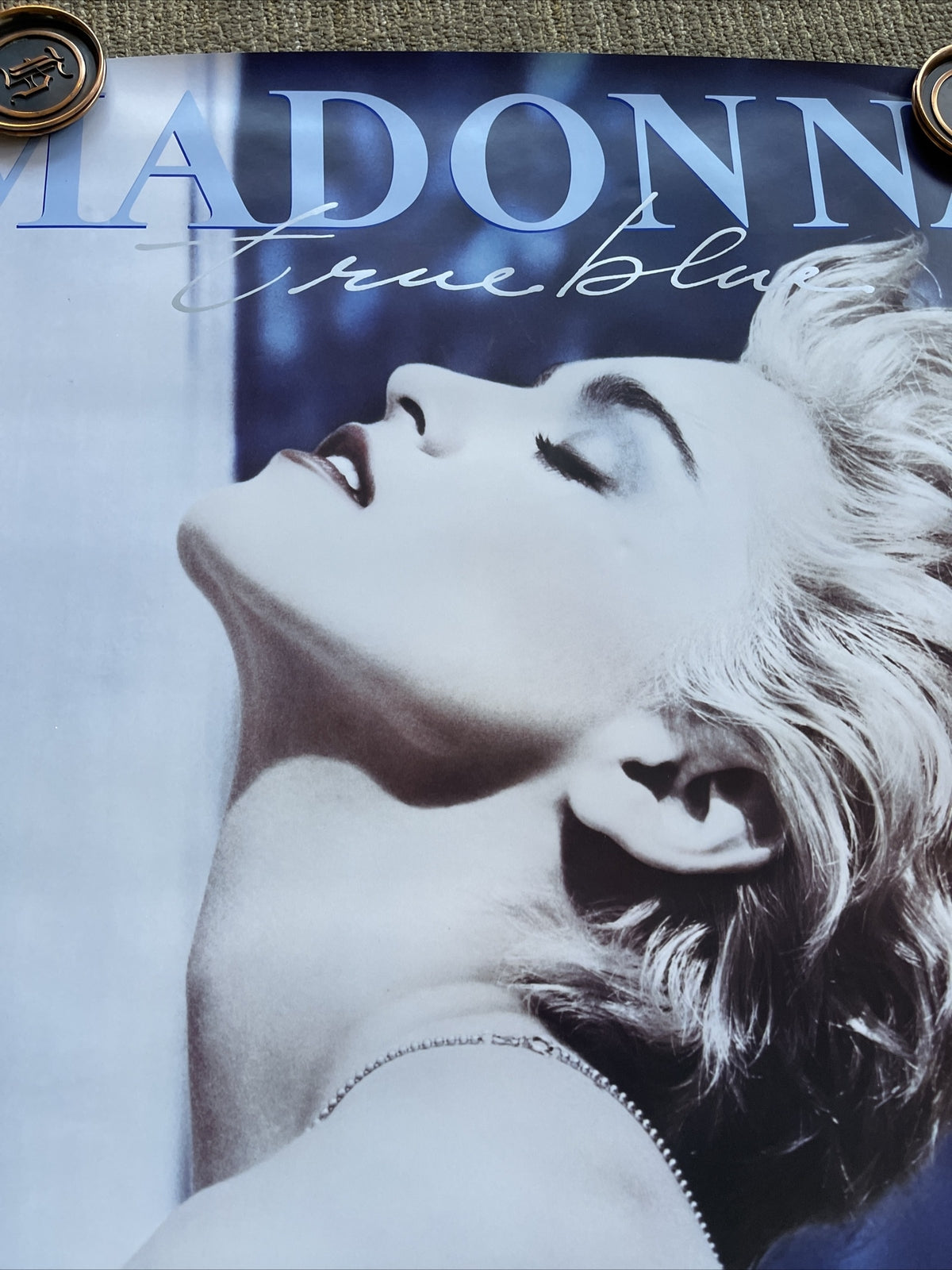 #171 1986 MADONNA True Blue Record Store Promo POSTER Original 38” X 26.5”3