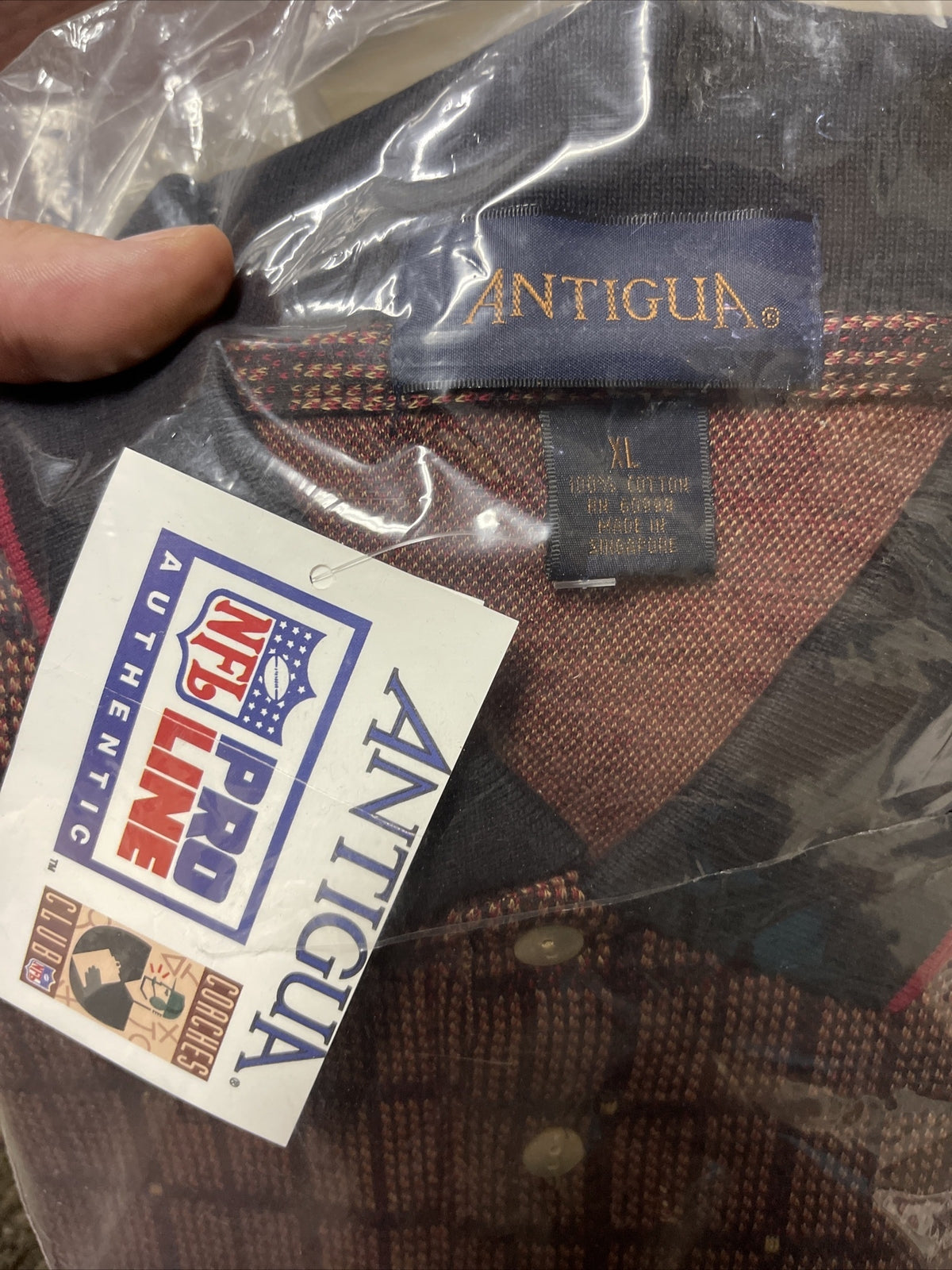 NOS VINTAGE San Francisco 49ers Men Polo Shirt XL Logo Embroidered Antigua7