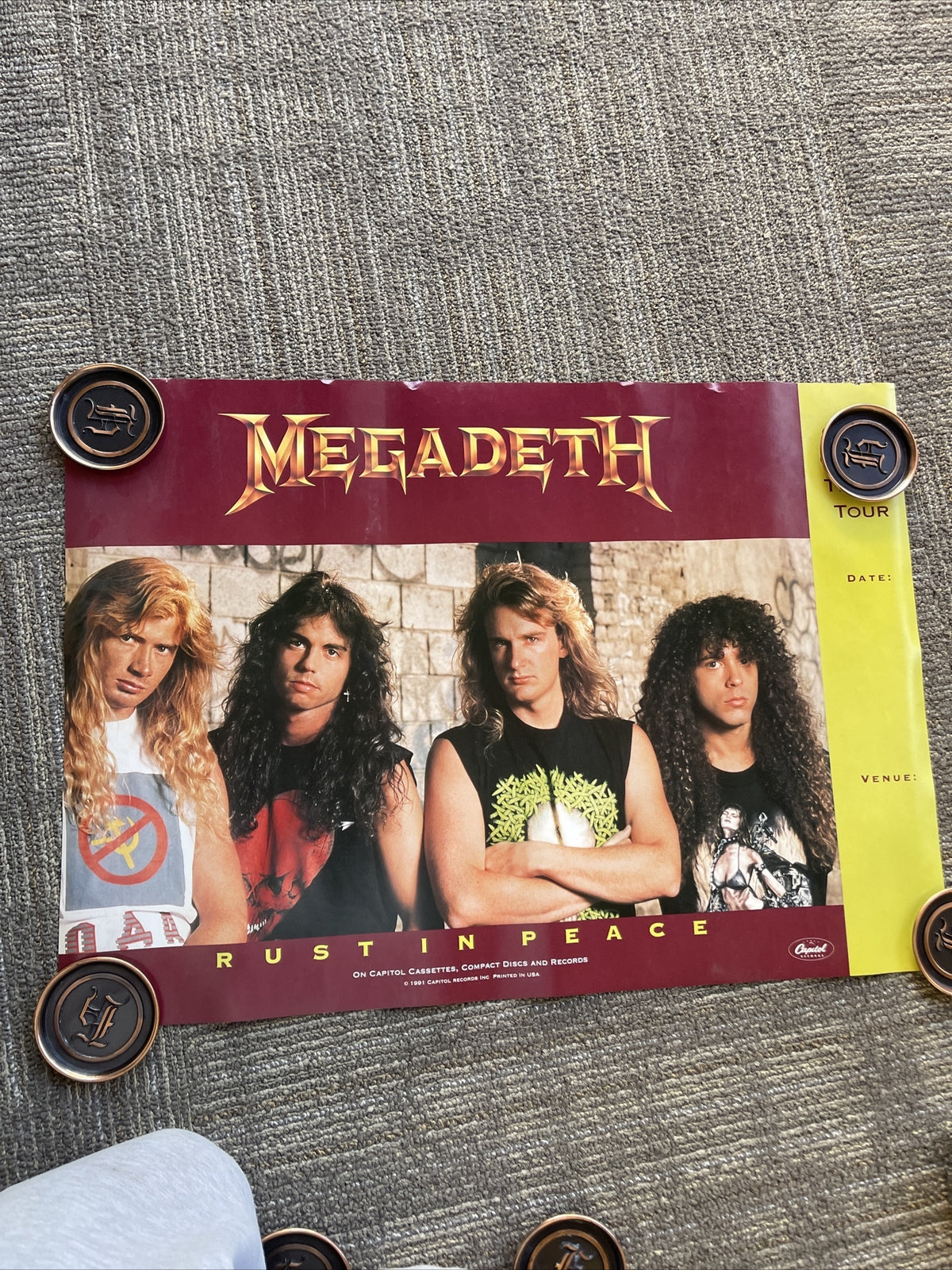 1991 MEGADETH, Rusted Pieces Record Store Promo POSTER 18” X 25” Double Sided9