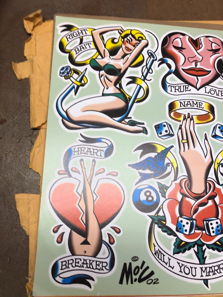 Mitch OConnell “Heart Breaker” Flash Art Sheet No Sticker 2001 Rare!2