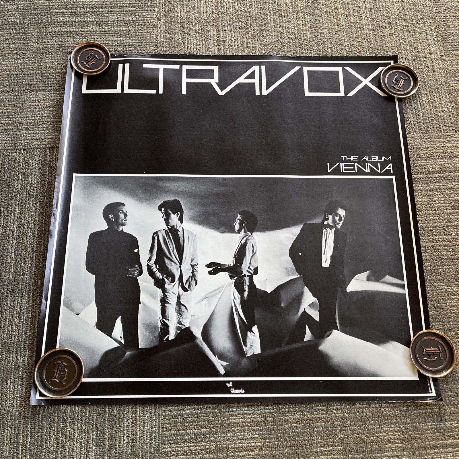 #168 1980 Ultravox Vienna Record Store Promo Poster 27” X 27”0